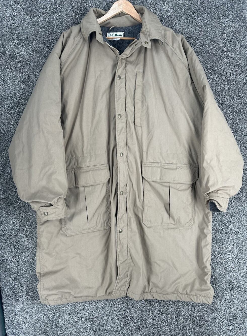 LL Bean Mens Long Wool Lined Parka Sz XXL Tall Trench EUC VTG USA Gorpcore RARE
